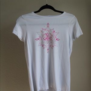 White & Pink Athletic Top